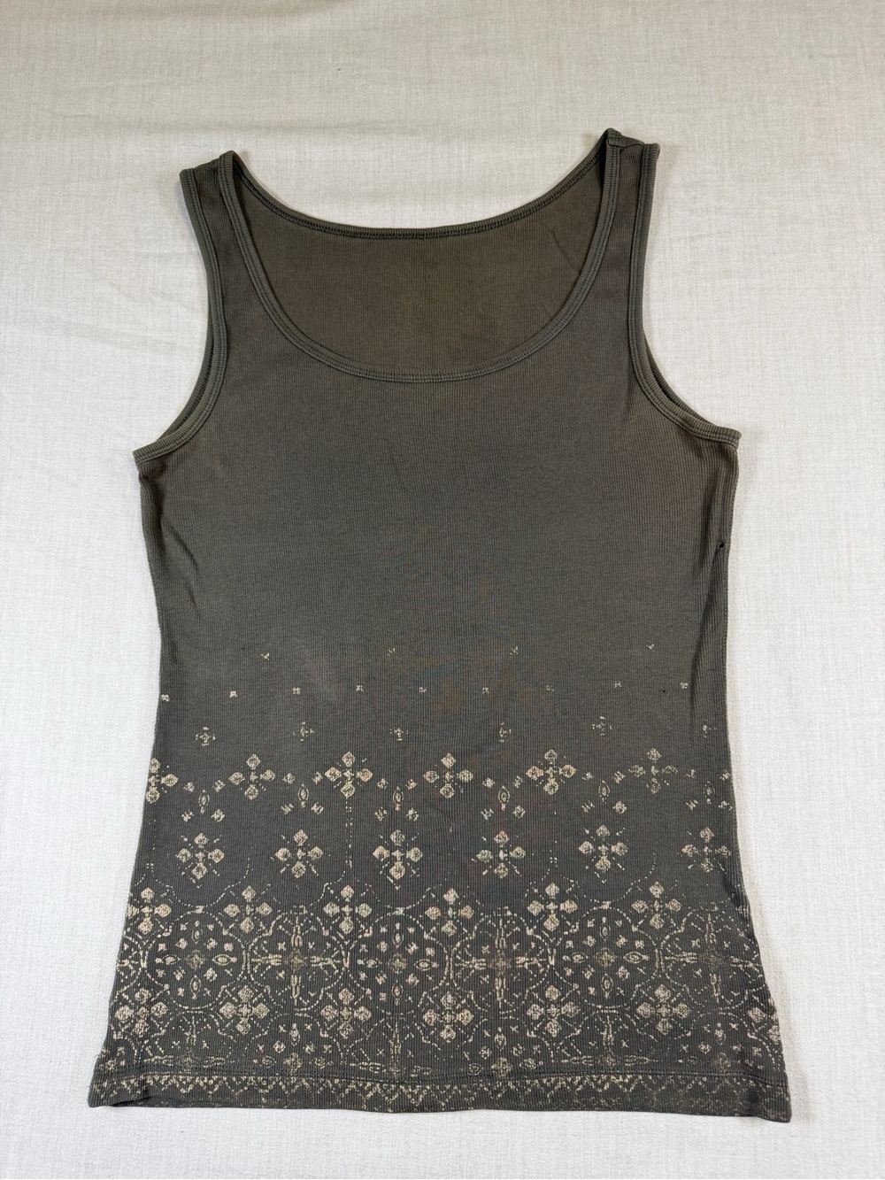 Vintage 2010 Eddie Bauer Boho Y2K Grunge Ribbed Tank Top Medium